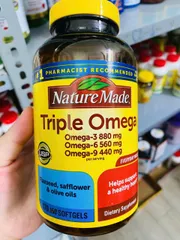 Nature Made Triple Omega 3-6-9 bổ tim mạch, sáng mắt (170 viên) - Giá tốt trên thị trường