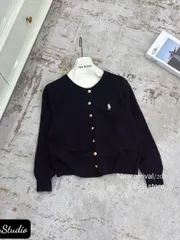 Áo khoác len nữ tay dài nút đồng thêu ngựa