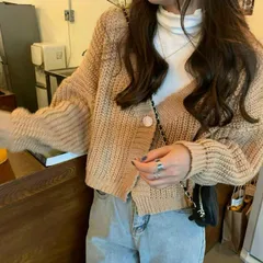 Áo khoác len cardigan nữ 1 nút tay dài
