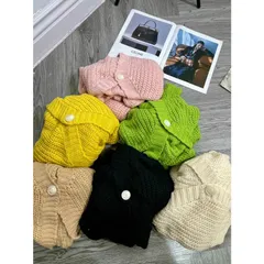 Áo khoác len cardigan nữ 1 nút tay dài