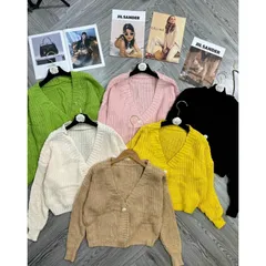 Áo khoác len cardigan nữ 1 nút tay dài