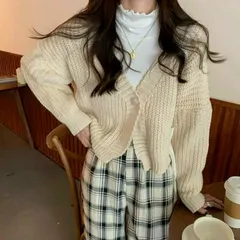 Áo khoác len cardigan nữ 1 nút tay dài