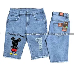[Bigsize] Quần Jean Lửng Gối Nữ Hàng Co Giãn Mạnh Kiểu Rách In Hình 4323