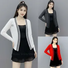 Áo Khoác Len Sọc Viền Vạt Xéo