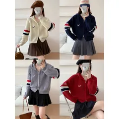 Áo khoác len nữ tay dài thêu cún có nón kiểu dây kéo 2 đầu