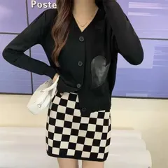 Áo khoác len tay dài họa tiết trái tim 4 nút nhiều màu