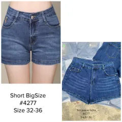 [Bigsize] Quần Sọt Jean Nữ Mẫu Trơn Tua Lai Hàng Co Giãn 4277