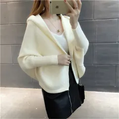 Áo khoác len nữ tay dài kiểu cánh dơi có nón