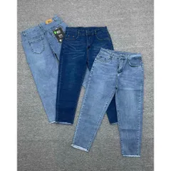 [Bigsize] Quần Jean Nữ 9 Tấc Hàng Co Giãn Mẫu Trơn Màu Xanh Đậm 4210