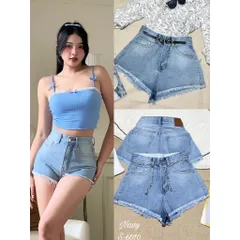 [Bigsize] Quần sọt jean nữ mẫu trơn hàng jean cotton