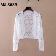 Áo Khoác Ren Lửng Khoác Nhẹ Tay Dài Phối Đầm Hoa Văn Đẹp