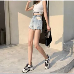 Quần Sọt Jean Nữ Hàng Jean Cotton Mẫu Rách 1 Bên Tua Lai Phối Màu Dành Cho Bạn Gái Từ 35-49kg