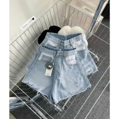 Quần Sọt Jean Nữ Hàng Jean Cotton Mẫu Rách 1 Bên Tua Lai Phối Màu Dành Cho Bạn Gái Từ 35-49kg