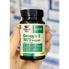 Omega 3 1075 Vegan thuần chay từ dầu tảo và dầu hạt lanh của Đức 80v