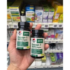 Omega 3 1075 Vegan thuần chay từ dầu tảo và dầu hạt lanh của Đức 80v