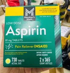 ? Viên uống Aspirin Member's Mark Low Dose 81mg hỗ trợ tim mạch chính hãng 365 viên