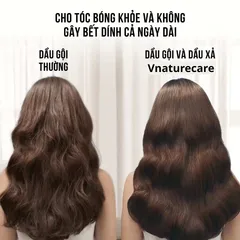 Combo dầu gội dầu xả Vnaturecare phục hồi tóc hư tổn, ngừa tóc rụng cho tóc vào nếp suôn mượt 300ml/ chai