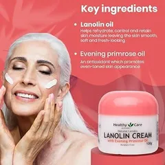 [Hàng Úc] Healthy care lanolin cream with evening primrose oil kem dưỡng tinh dầu hoa anh thảo giúp cải thiện độ đàn hồi da 100g