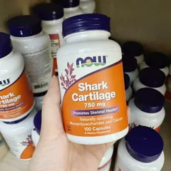 Viên uống Now Shark Cartilage 750 mg |100 viên| Cung cấp dưỡng chất cấu tạo sụn/Kích thích tăng sinh dịch khớp/Chống viêm & Bảo vệ thị lực [SP Chuẩn Mỹ]