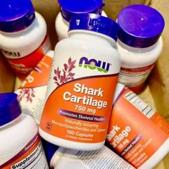 Viên uống Now Shark Cartilage 750 mg |100 viên| Cung cấp dưỡng chất cấu tạo sụn/Kích thích tăng sinh dịch khớp/Chống viêm & Bảo vệ thị lực [SP Chuẩn Mỹ]