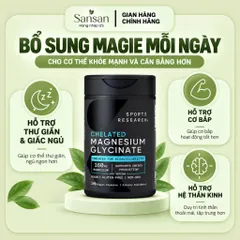 Viên Uống Bổ Sung Magie Sports Research Chelated Magnesium Glycinate 160mg 180 200 Viên – Magnesium Glycinate Vegan