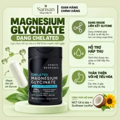 Viên Uống Bổ Sung Magie Sports Research Chelated Magnesium Glycinate 160mg 180 200 Viên – Magnesium Glycinate Vegan