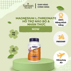 NOW Foods Magtein Magnesium L-Threonate 2000mg – 144mg Magie, Hỗ Trợ Não Bộ & Nhận Thức, 90 Viên Nang Thực Vật