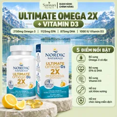 Nordic Naturals Omega 3 60 Viên Ultimate Omega 2X DHA Xtra Vitamin D3 CoQ10 Dầu Cá EPA DHA