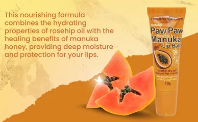 Son Dưỡng Môi Mật Ong Manuka & Đu Đủ Healthy Care Paw Paw Lip Balm 10g Úc Hỗ Trợ Khô Nứt Nẻ Môi
