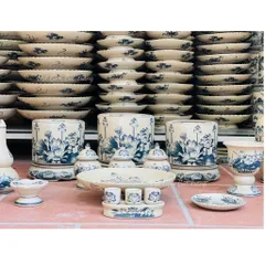 Đồ Thờ Men Rạn Họa Tiết Hoa Sen - Đồ Thờ Cúng Bát Tràng