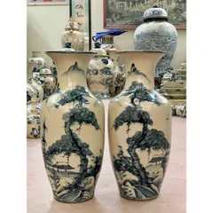 Đồ thờ cúng - Hai Lọ lộc bình men rạn cao 45cm đồ thờ Bát Tràng cao cấp
