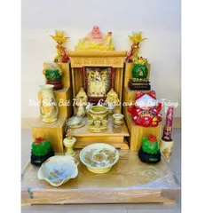 Đồ thờ cúng - bộ thờ cúng men kem gốm sứ Bát Tràng
