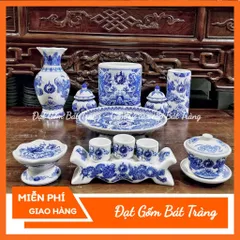 Đồ Thờ Cúng Cao Cấp Hàng Nghệ Nhân Bát Tràng - Bát Hương,Lọ hoa,Chóe,Kỷ,Mâm Bồng đồ thờ men trắng