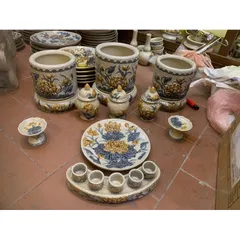 Đồ Thờ Cúng Cao Cấp - Men Rạn Đắp Nổi Nghệ Nhân Bát Tràng - Bát Hương Lư Hương - Bộ Đồ Cúng