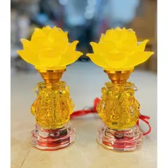 Đèn thờ hoa sen lưu ly - đồ thờ cúng phong thuỷ