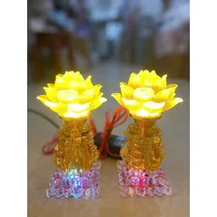 Đèn thờ hoa sen lưu ly - đồ thờ cúng phong thuỷ