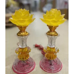 Đèn thờ hoa sen lưu ly - đồ thờ cúng phong thuỷ