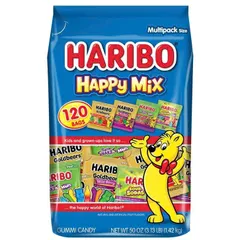 Kẹo dẻo Haribo Gummi Candy Happy Mix 120 gói của Mỹ
