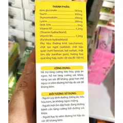 Zinc DHA ăn ngon ngủ tốt vitamin tăng đề kháng, kích thích ăn ngon kẽm sắt 20 ống ml 