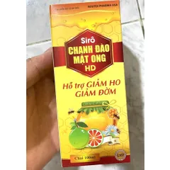 Sirô Chanh Đào Mật Ong HD giảm ho, giảm viêm họng, giảm đờm, hết khò khòe chai 100ml