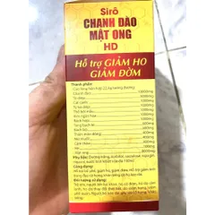 Sirô Chanh Đào Mật Ong HD giảm ho, giảm viêm họng, giảm đờm, hết khò khòe chai 100ml
