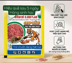 Combo sỉ từ 50 gói đến 100 gói diệt chuột sinh học dạng hạt thóc trộn sẵn vifarat 0,005% AB , gói 50 gam, hiệu quả sau 5 ngày chuột ăn