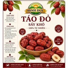 Táo đỏ sấy khô, táo đỏ  - táo đỏ Minh Đức - 1kg, 500g, 250g