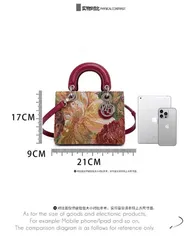 (Hàng NEW V.I.P LIMITED ORDER) - Túi xách nữ MISS GAIL London Art họa tiết hoa màu đỏ cầm tay quai đeo chéo