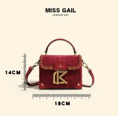 (Hàng V.I.P ORDER LIMITED) - Túi cốp thương hiêu MISS GAIL nhung đỏ mùa đông
