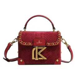 (Hàng V.I.P ORDER LIMITED) - Túi cốp thương hiêu MISS GAIL nhung đỏ mùa đông