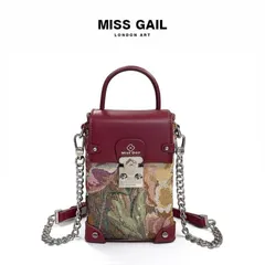 (NEW LIMITED ORDER VIP) - Túi xách nữ da cao cấp họa tiết ĐỎ và XANH đeo vai dây xích nhỏ thương hiệu MISS GAIL