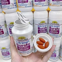 Viên nhai Calci tảo biển đỏ Nature's Way Kids Smart Bursts Liquid Algae Calcium with Magnesium + Zinc |30 viên| dành cho trẻ từ 6 tháng - 11 tuổi