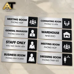 Bảng tên phòng chức danh dán cửa chất liệu nhôm alu cao cấp, tặng kèm keo dán, có hỗ trợ thiết kế theo yêu cầu miễn phí