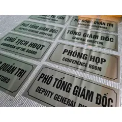 Bảng tên phòng chức danh dán cửa chất liệu nhôm alu cao cấp, tặng kèm keo dán, có hỗ trợ thiết kế theo yêu cầu miễn phí